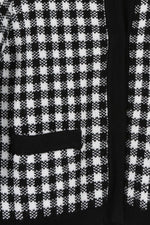 Black Check Knitted Jacket
